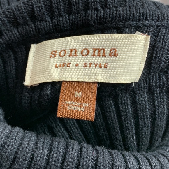 Women Sonoma Black Turtle Neck Sweater - Picture 4 of 4